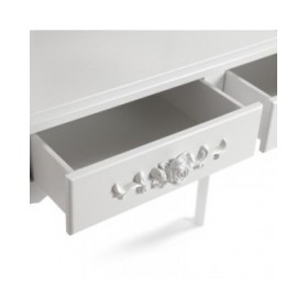 Toeletta Versa Bianco Legno Cristallo Legno MDF 40 x 146 x 75 cm