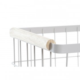 Cestello Forato DKD Home Decor Verde Beige Metallo Pino Vintage 30,5 x 20 x 14,5 cm (2 Unità)