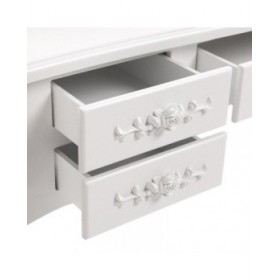 Toeletta Versa Bianco Legno Cristallo Legno MDF 40 X 144 X 90 CM