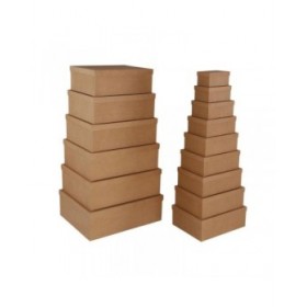 Set di Scatole Decorative Versa Marrone Cartone (15 Pezzi)