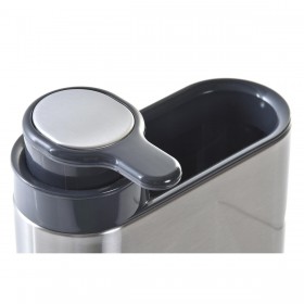 Portasapone DKD Home Decor Nero Argentato Acciaio inossidabile ABS 18 x 13 x 16 cm Cucina