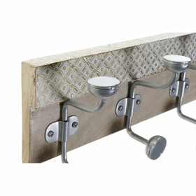 Appendiabiti da parete DKD Home Decor 46 x 15 x 10 cm Metallo Vintage Legno di mango Decapaggio