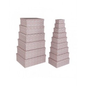 Set di Scatole Decorative Versa Rosso Cartone Rose (15 Pezzi)