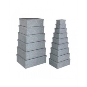 Set di Scatole Decorative Versa Grigio Cartone Fiori (15 Pezzi)