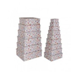Set di Scatole Decorative Versa Cartone Fiori (15 Pezzi)