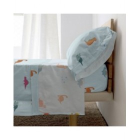 Set di Lenzuola HappyFriday HF Mini Dinosaur Multicolore Singolo 2 Pezzi