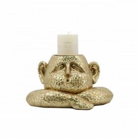 Portacandele DKD Home Decor Dorato Resina 21 x 15 x 12 cm