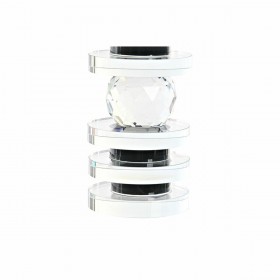 Portacandele DKD Home Decor Azzurro Nero Cristallo 6 x 6 x 16 cm