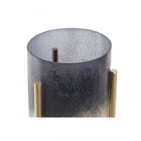 Portacandele DKD Home Decor 10 x 10 x 23 cm Cristallo Dorato Metallo Bicolore
