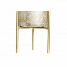 Portacandele DKD Home Decor 10 x 10 x 23 cm Cristallo Dorato Metallo Bicolore