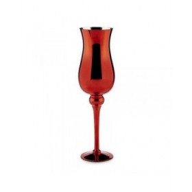 Portacandele Rosso Cristallo 13,5 x 4,5 x 13,5 cm