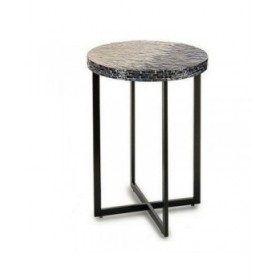 Tavolo aggiuntivo Grigio Metallo Madreperla Truciolare (45 x 62 x 45	 cm)