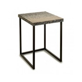 Tavolo aggiuntivo Grigio Metallo Madreperla Truciolare (47 x 62 x 47 cm)