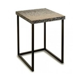 Tavolo aggiuntivo Grigio Metallo Madreperla Truciolare (47 x 62 x 47 cm)