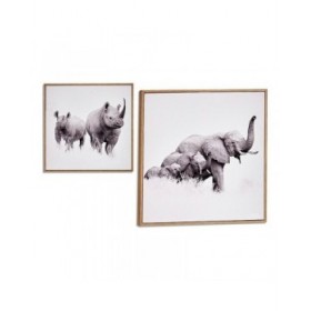 Quadro animali Con cornice Legno Marrone Truciolare (31 x 2 x 31 cm) (31 x 2 x 31 cm)