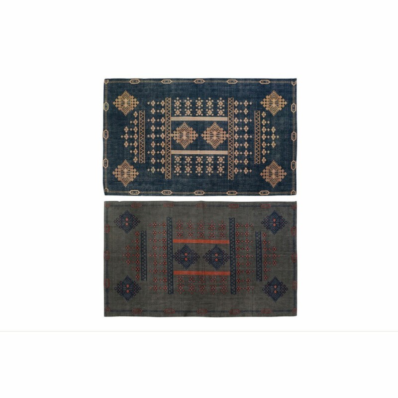 Tappeto DKD Home Decor 120 x 180 x 0,4 cm Azzurro Arancio Poliestere Arabo (2 Unità)