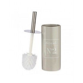 Scopino per il Bagno Berilo Natural Grigio Metallo Ceramica 10 x 31,5 x 10 cm