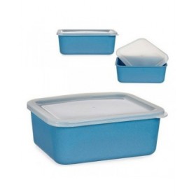 Scatola portaoggetti con coperchio Blu scuro 14,5 x 7 x 19,5 cm