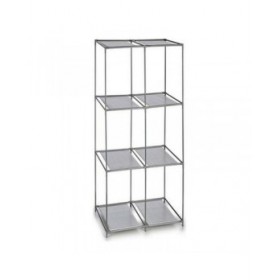 Scaffale Kipit WR4325 Grigio Metallo Stoffa Plastica