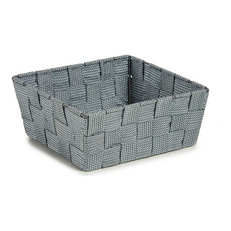 Cestino Kipit A3-6929A9 Grigio Stoffa Intrecciato 18 x 8 x 21 cm