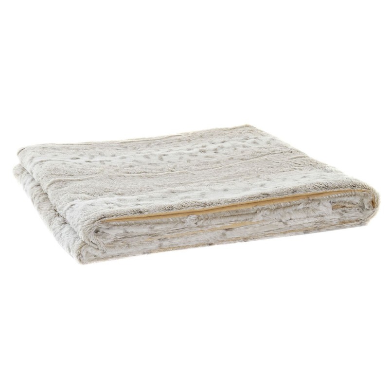Coperta DKD Home Decor Bianco Beige Animale Montagna Selvaggio 150 x 200 x 2 cm 130 x 170 x 2 cm