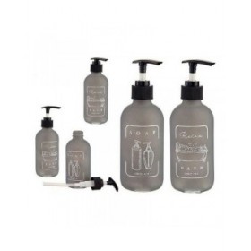 Dispenser di Sapone Berilo Nero Grigio Vetro polipropilene 250 ml