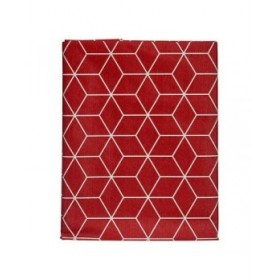 Tovaglia Kinvara CUBIC-26195-1 Bianco Rosso Granato Tela