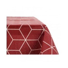 Tovaglia Kinvara CUBIC-26195-1 Bianco Rosso Granato Tela