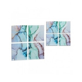 Quadro Tela Marmo Azzurro (4 Pezzi)
