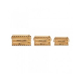 Set di Scatole Decorative Post Card Marrone 30 x 20 x 40 cm
