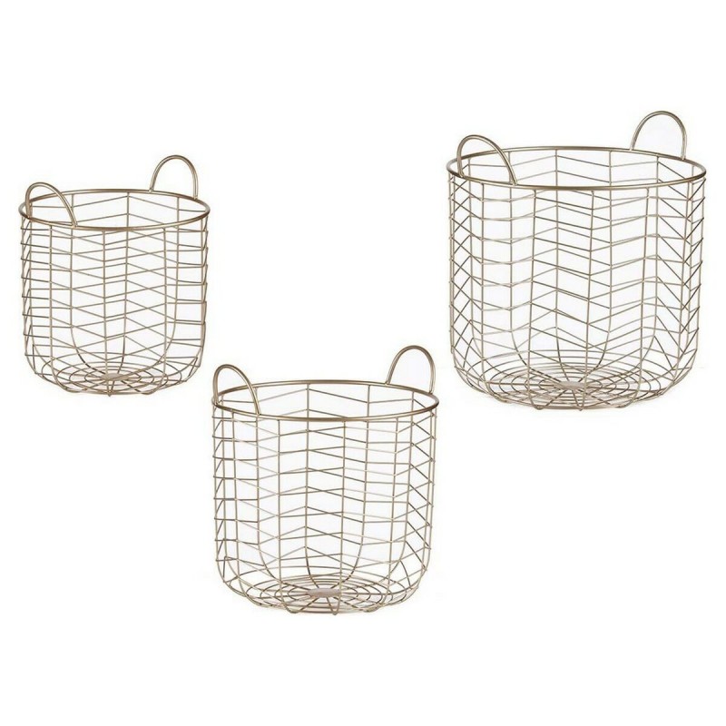 Set di Cesti Dorato Metallo (3 pcs)