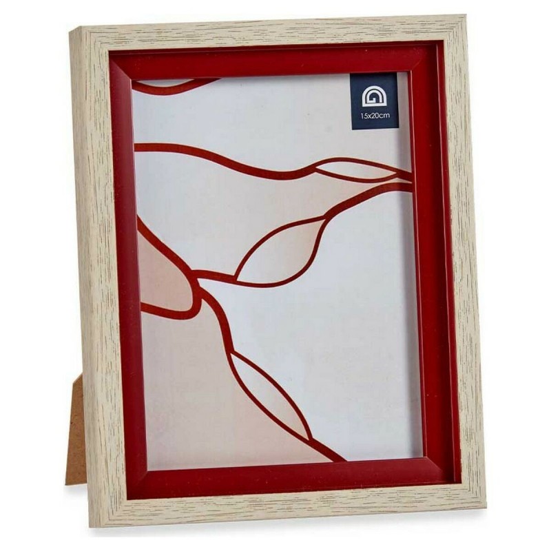 Cornice Portafoto 16515 Rosso Marrone 18,8 x 2 x 24 cm Cristallo Legno Plastica