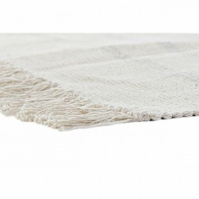 Tappeto DKD Home Decor 120 x 180 x 0,75 cm Grigio Poliestere Bianco Frange Boho (2 Unità)
