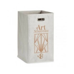 Cestino Multiuso Berilo Art Nouveau Bianco Dorato Cartone 60 L 35 x 57 x 35 cm Pieghevole