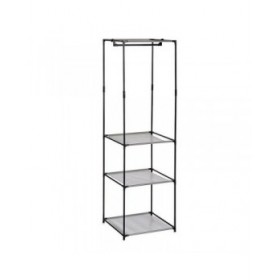 Armadio guardaroba Kipit WR4205NB Nero Grigio Ferro Plastica 43,5 x 160 x 50 cm
