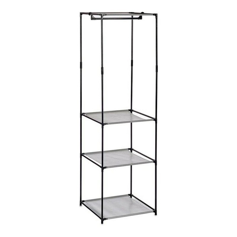 Armadio guardaroba Kipit WR4205NB Nero Grigio Ferro Plastica 43,5 x 160 x 50 cm