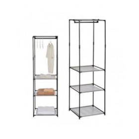 Armadio guardaroba Kipit WR4205NB Nero Grigio Ferro Plastica 43,5 x 160 x 50 cm