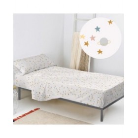 Set di Lenzuola HappyFriday HF Mini Saturn Multicolore Singolo 2 Pezzi