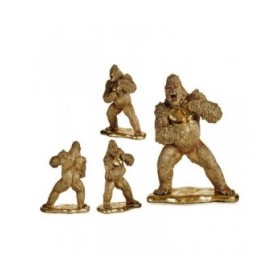 Statua Decorativa Gorilla Dorato Resina (25 x 56 x 42 cm)