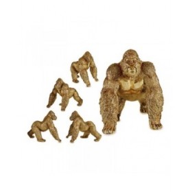 Statua Decorativa Gorilla Dorato Resina (30 x 35 x 44 cm)