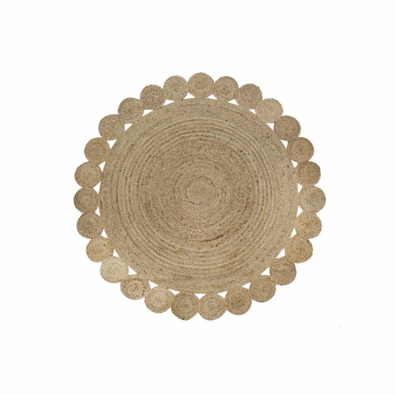 Tappeto DKD Home Decor 200 x 200 x 1 cm Naturale Marrone Poliestere Iuta