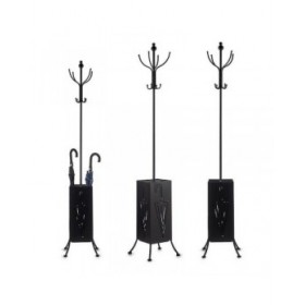 Appendiabiti Portaombrelli Nero Metallo (34 x 188 x 34 cm)