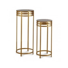 Set di 2 tavoli Nero Dorato (2 pcs)
