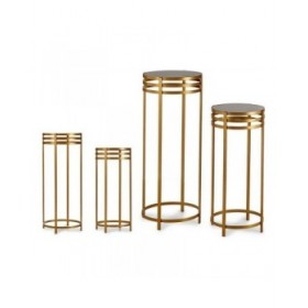 Set di 2 tavoli Nero Dorato (2 pcs)
