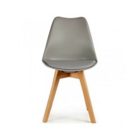Sedia da Sala da Pranzo Grigio Marrone Chiaro Legno Plastica (48 x 43 x 82 cm)