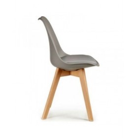 Sedia da Sala da Pranzo Grigio Marrone Chiaro Legno Plastica (48 x 43 x 82 cm)