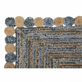 Tappeto DKD Home Decor Azzurro Cotone Multicolore Indiano Iuta 160 x 230 x 1 cm