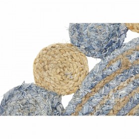 Tappeto DKD Home Decor 120 x 120 x 1 cm Azzurro Cotone Multicolore Indiano Iuta