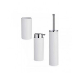 Set da Bagno Berilo B6274 S3-3 Bianco Argentato Plastica