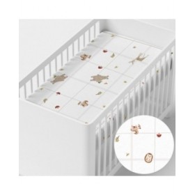 Lenzuolo con angoli HappyFriday MINI Bianco Multicolore 60 x 120 x 14 cm